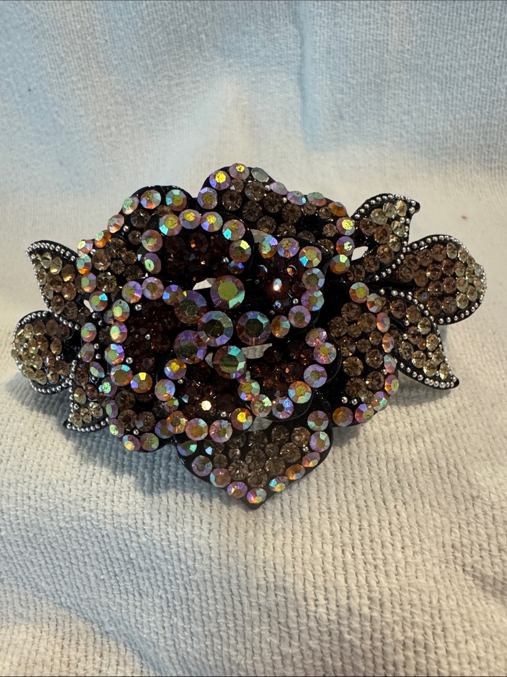 Vintage Gold Crystal Hair Barrette - New
